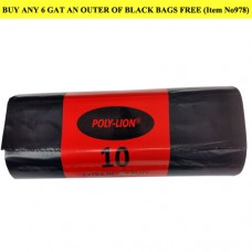 BLACK BAGS ROLLS OF 10    HEAVY DUTY *