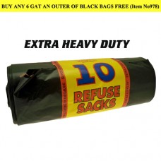 BLACK BAGS ROLLS OF 10    EXTRA HEAVY DUTY *