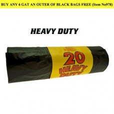 BLACK BAGS ROLLS OF 20    HEAVY DUTY *