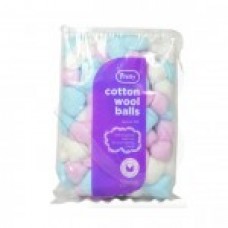 COTTON WOOL COLOURED BALLS   BAG OF 100
