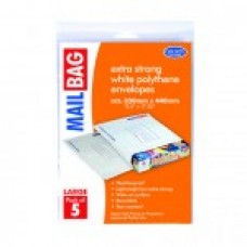 POLYTHENE MAIL BAGS LARGE 5's 32x44cm