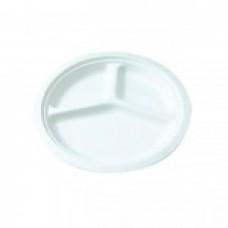 PLASTIC PLATES 10" 3 COMPARTMENT PACK OF 8 (HARD)    