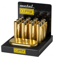 CLIPPER METAL GOLD LIGHTERS   DISPLAY