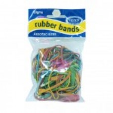 RUBBER BANDS COLOURED ASSORTED 50g
