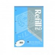 SILVINE A4 PADS BLUE   80 SHEETS (NARROW LINES)
