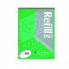 SILVINE  A4 PADS GREEN 80 SHEETS (.A4RPNF) (LINED)