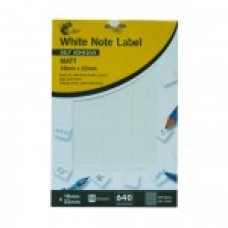 WHITE NOTE LABELS 18x22mm 640 labels per pack